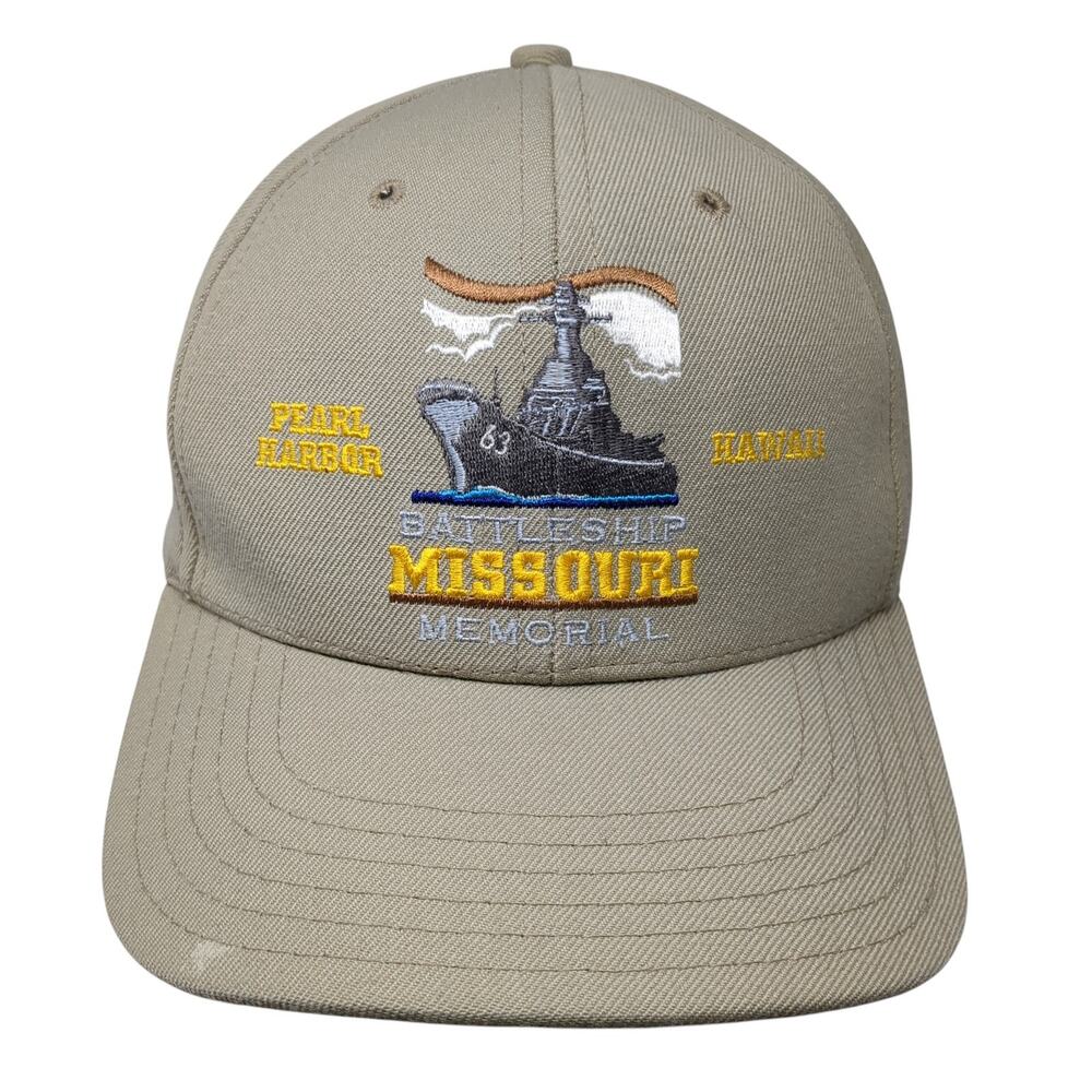 Battleship Missouri Memorial Pearl Harbor Hawaii Snapback Cap Beige OS Northstar